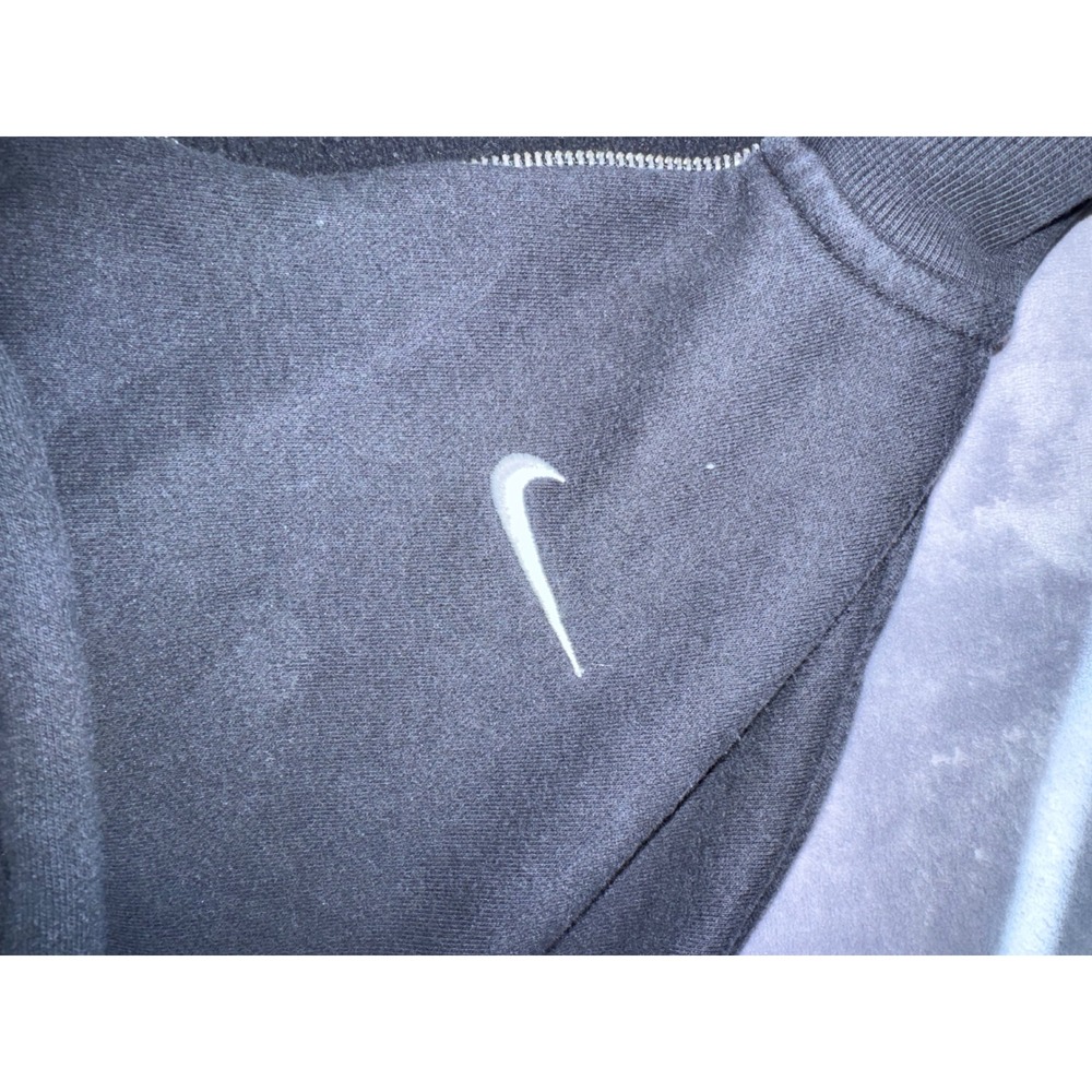 Nike Womens Quarter Zip Cropped Sweatshirt Black Embroidered Swoosh Size M - Picture 4 of 5